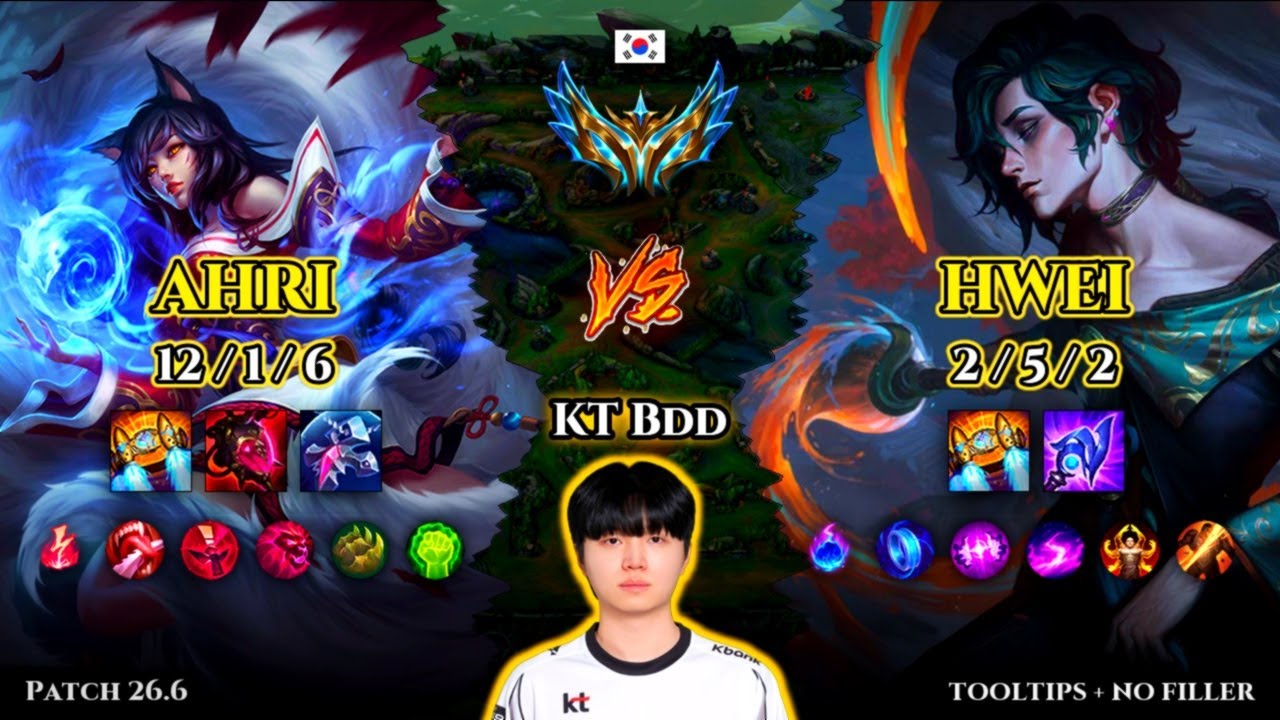 KT Bdd | Ahri MID vs Hwei | Patch 26.6 | 2026-03-30 | KR CHALLENGER