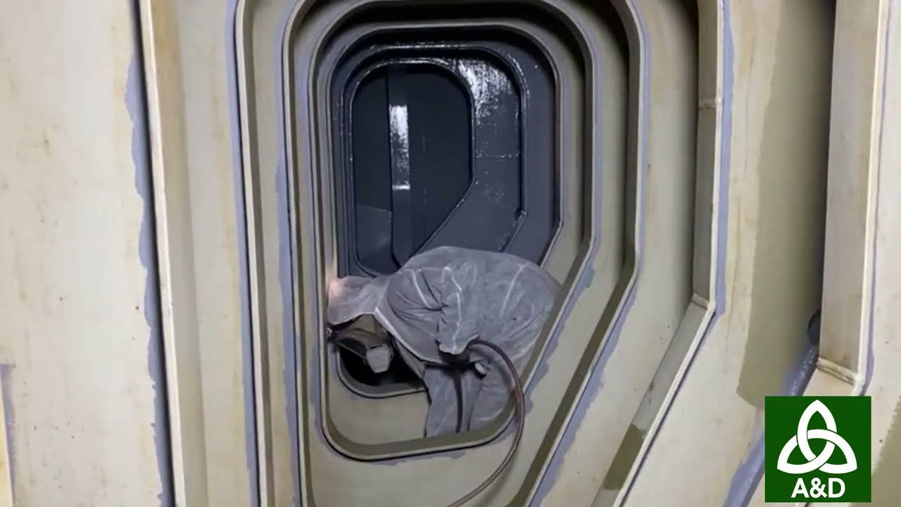 Ballast Tank Coating of a Ship - Airless Paint Sprayer - Anti Corrosion - A&D Coating