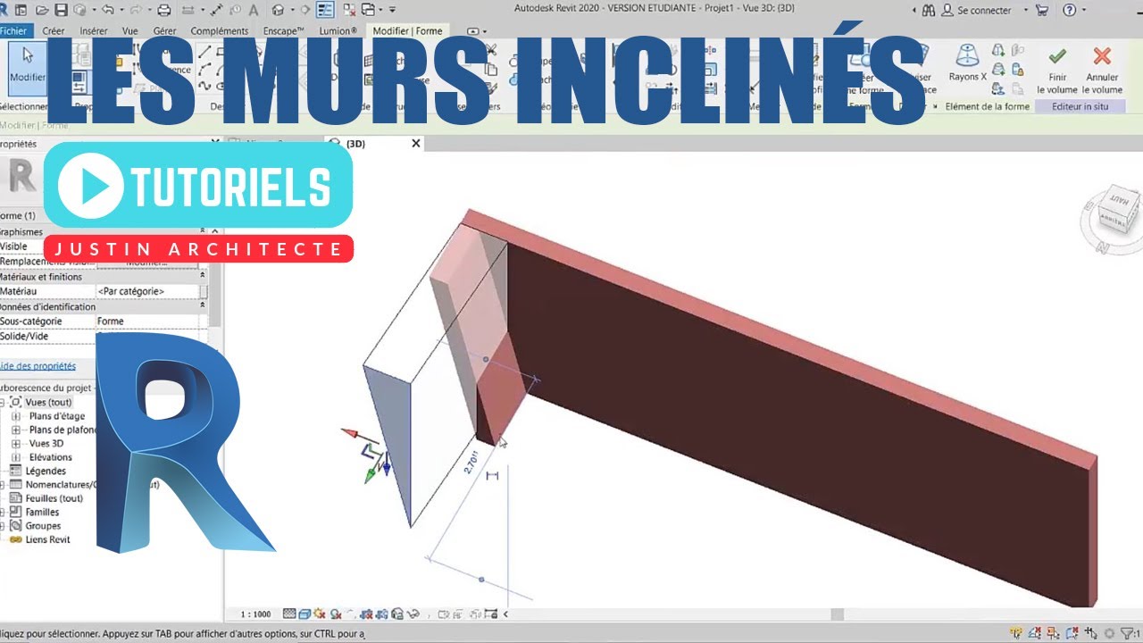 TUTO REVIT EN FRANCAIS Comment faire Les Murs inclinés