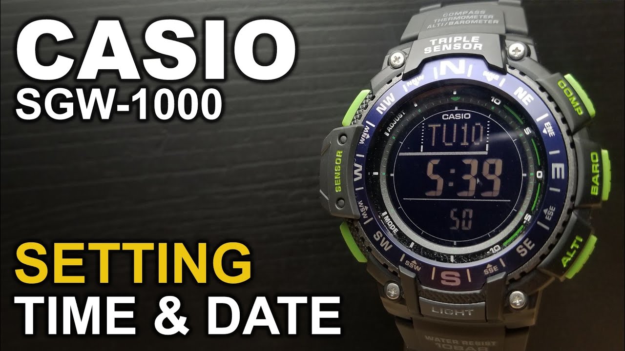 Casio SGW-1000 - Watch Settings Tutorial