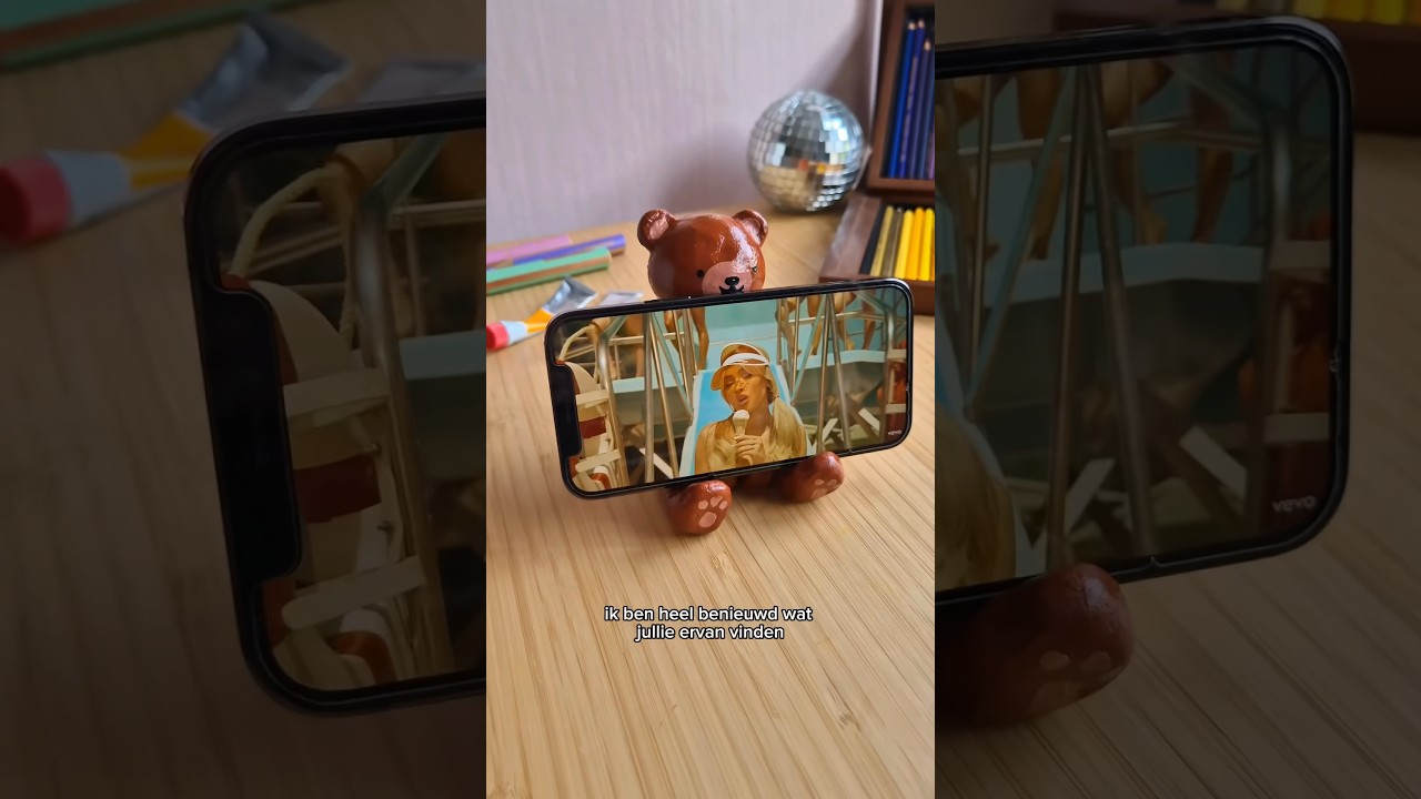Telefoonhouder DIY 🐻✨ #easyart #diy #craft #knutselen #schilderen #tekenen #klei #kunst #creatief