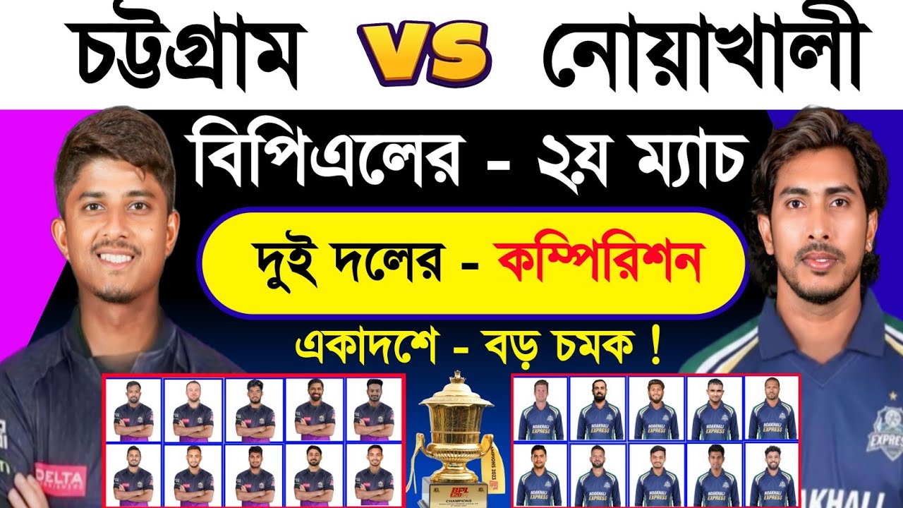 Bpl - 2nd Match | Bpl 2026 | Chattagram Vs Noakhali | Schedule & Best 11 | BPL News | Sm1 Cric 