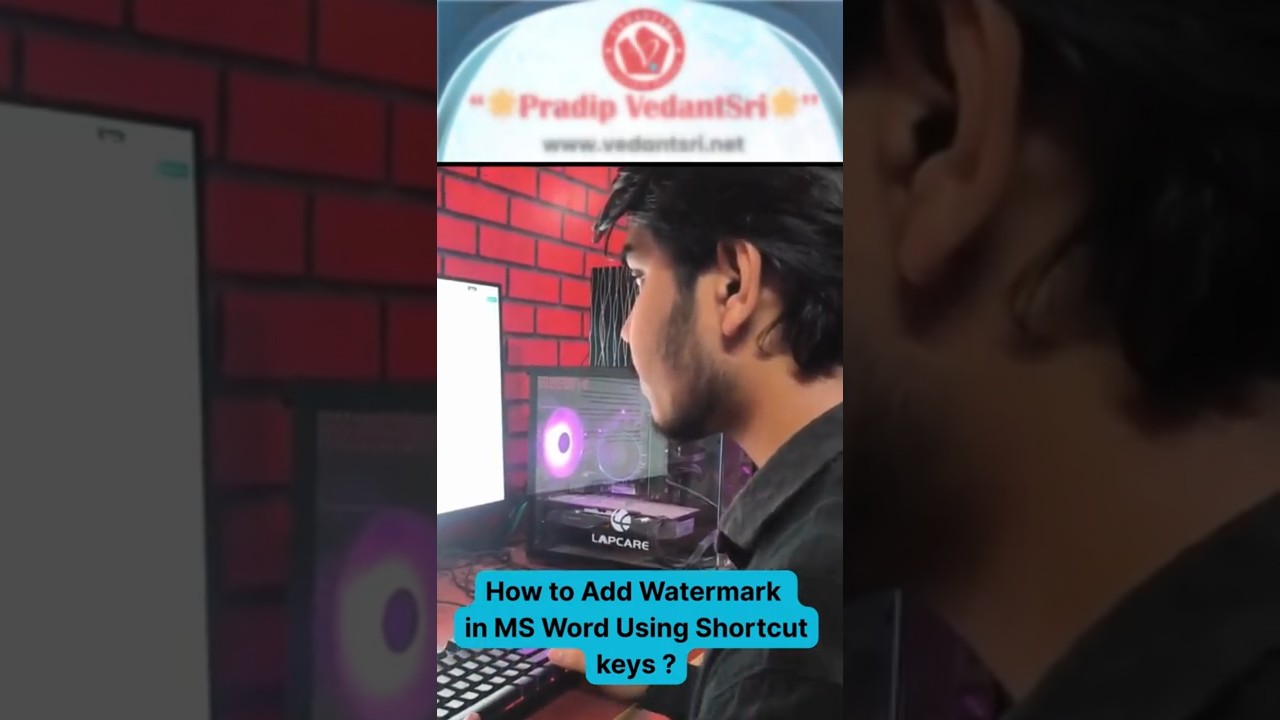 How to Add Watermark in MS Word Keys by VedantSri #MSWord #class #vedantsri