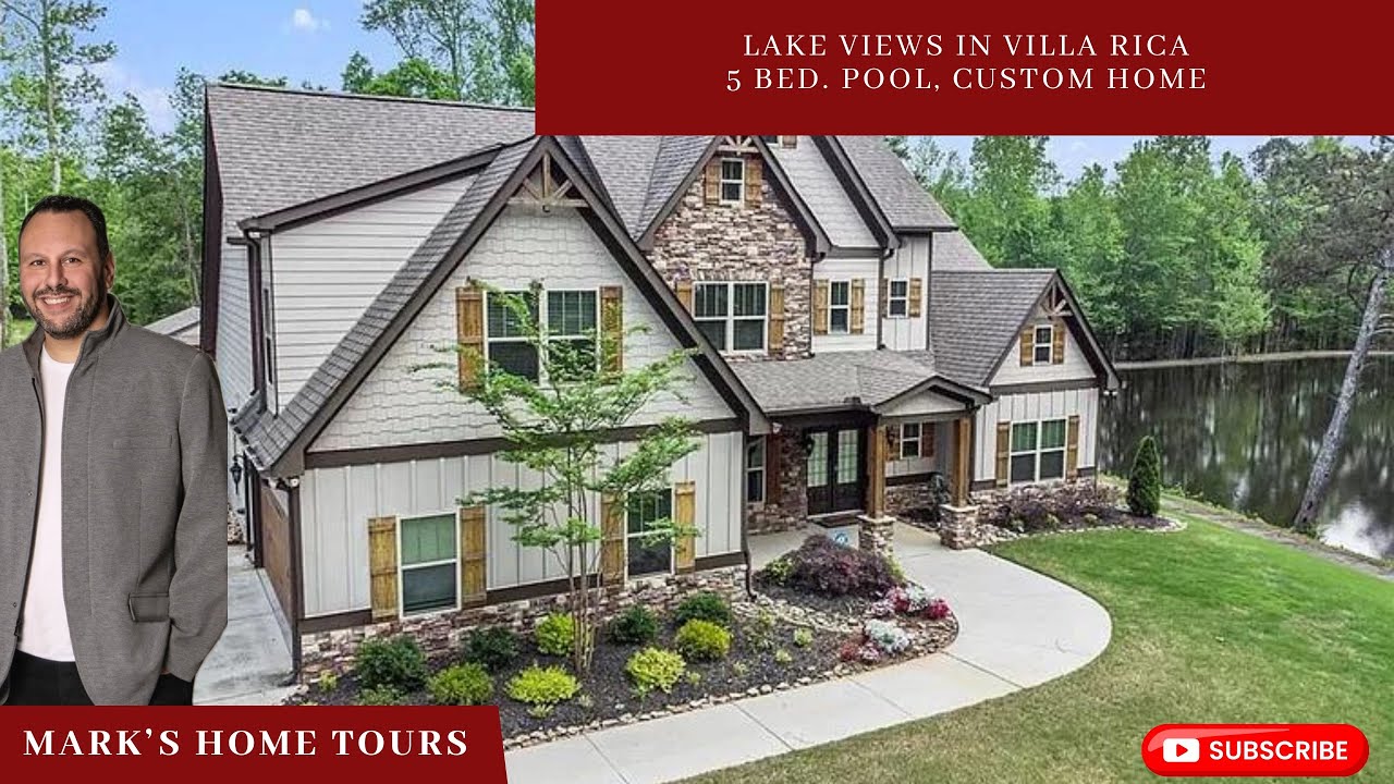 Villa Rica, Georgia 🍑 Lake View Home, Custom 5 Bedroom, Pool, AMAZING Quality Of Life