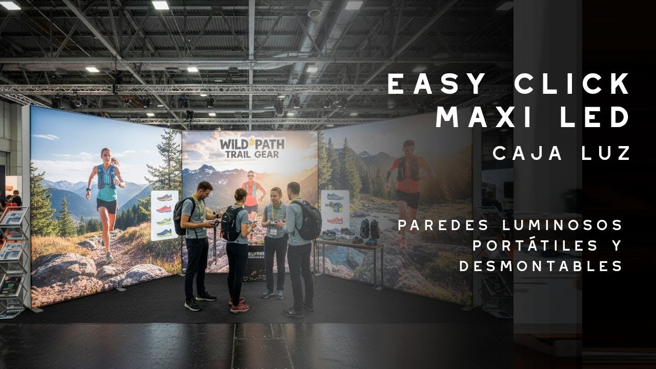 Caja de luz 300×240 cm Easy Click LED — doble cara, acabado plata