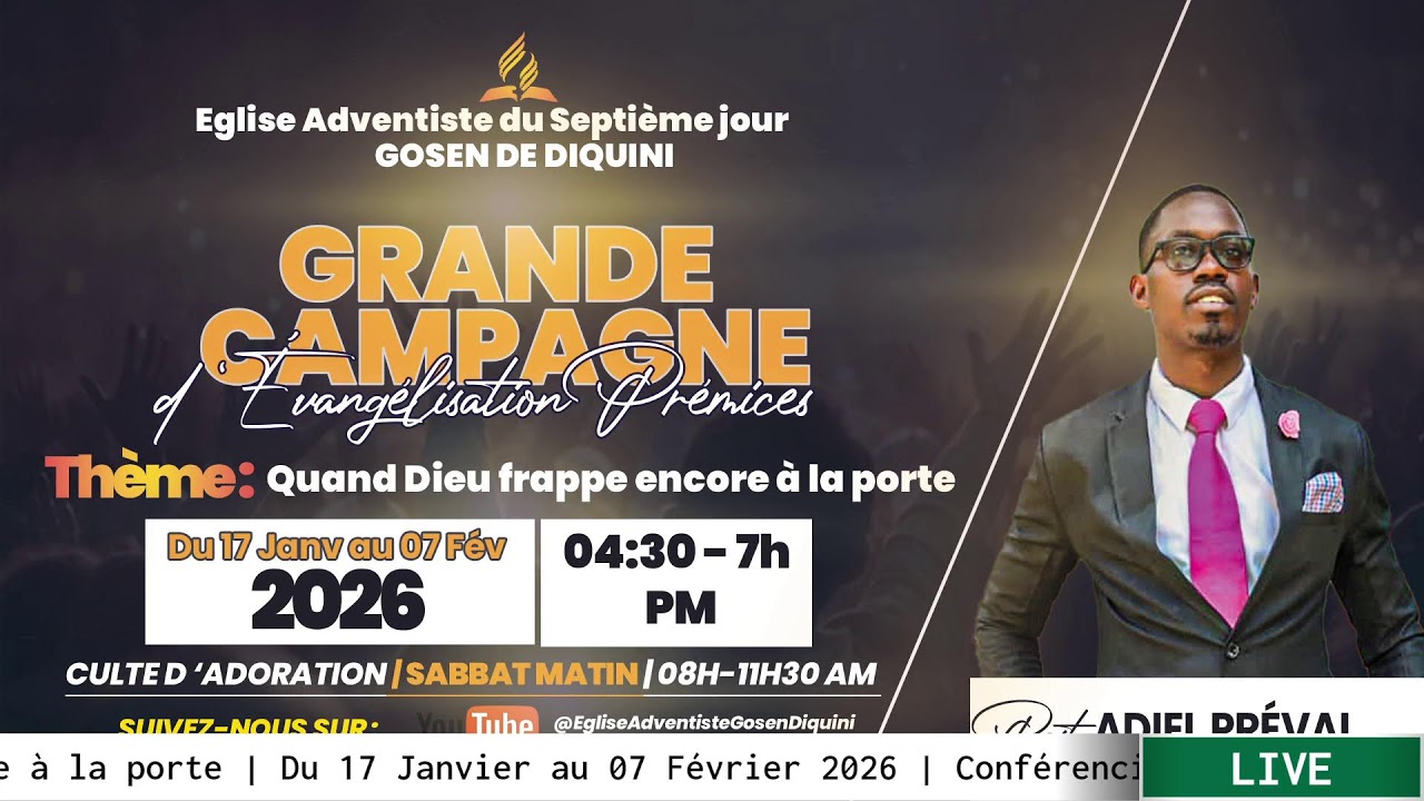 Grande Campagne d'Evangélisation Prémices | Thème : Quand Dieu frappe encore à la porte
