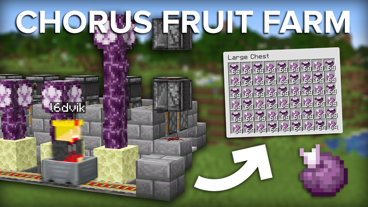 Minecraft Chorus Fruit Farm - AFKable Design