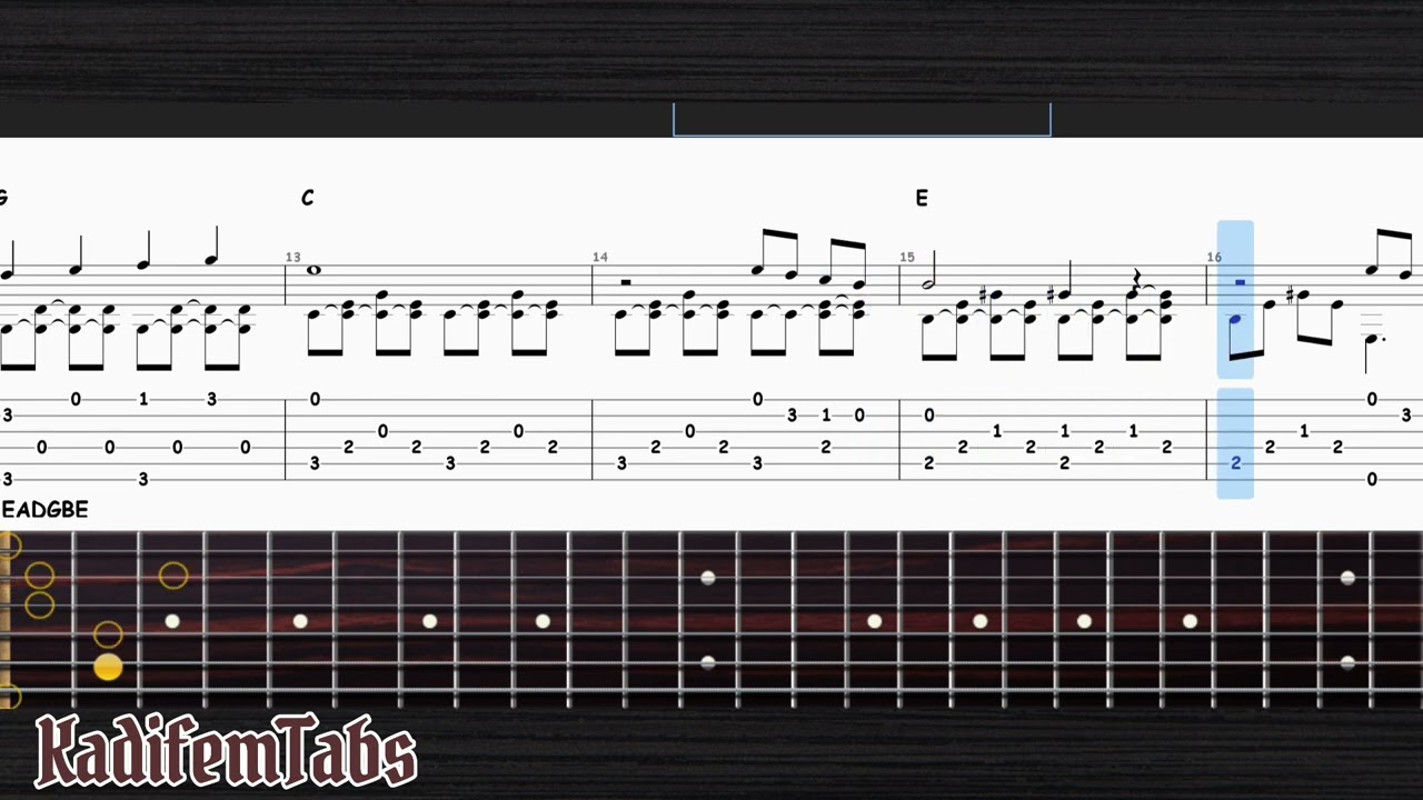 Theme From Ocean – Easy Electric Guitar Tutorial + TABs (Digital Elvis & Zero) | Kadifem Tabs