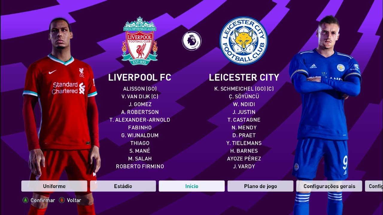 LIVERPOOL X LEICESTER (22/11/2020) PREMIER LEAGUE - PATCH PABLOTUBE [PES 2021]