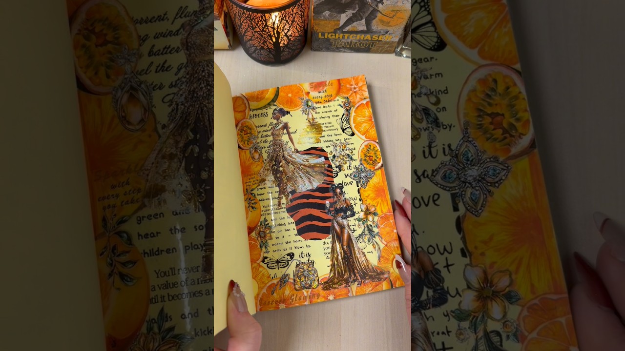 ASMR Orange Theme scrapbook page #scrapbooking #journaling #journal #stickers #scrapbookingidea