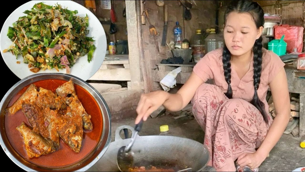 ငါးဖားမအချဉ်ဆီပြန်နဲ့ ပဲစောင်းခါးသီးသုပ်လေးချက်စားဖြစ်ပါတယ်