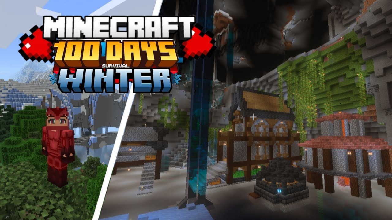I Survived 100 Days in Minecraft's Coldest Biome & Lush Cave in Minecraft Hard Survival ❄️🌿