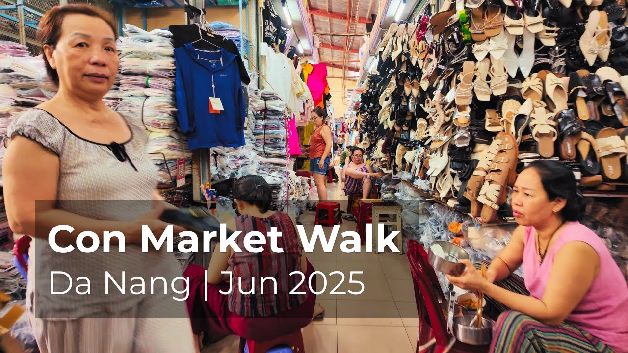 🇻🇳 [4K] Con Market Walk | Hidden Alleys, Tiny Shops & Local Daily Life | Da Nang | June 2025