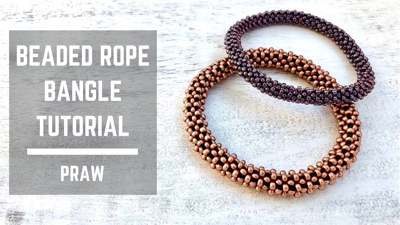 Beaded rope bangle tutorial | Prismatic Right Angle Weave