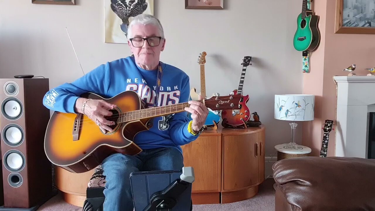 Hazard on an Ozark Tenor Guitar (Please click on more for the chords and lyrics).