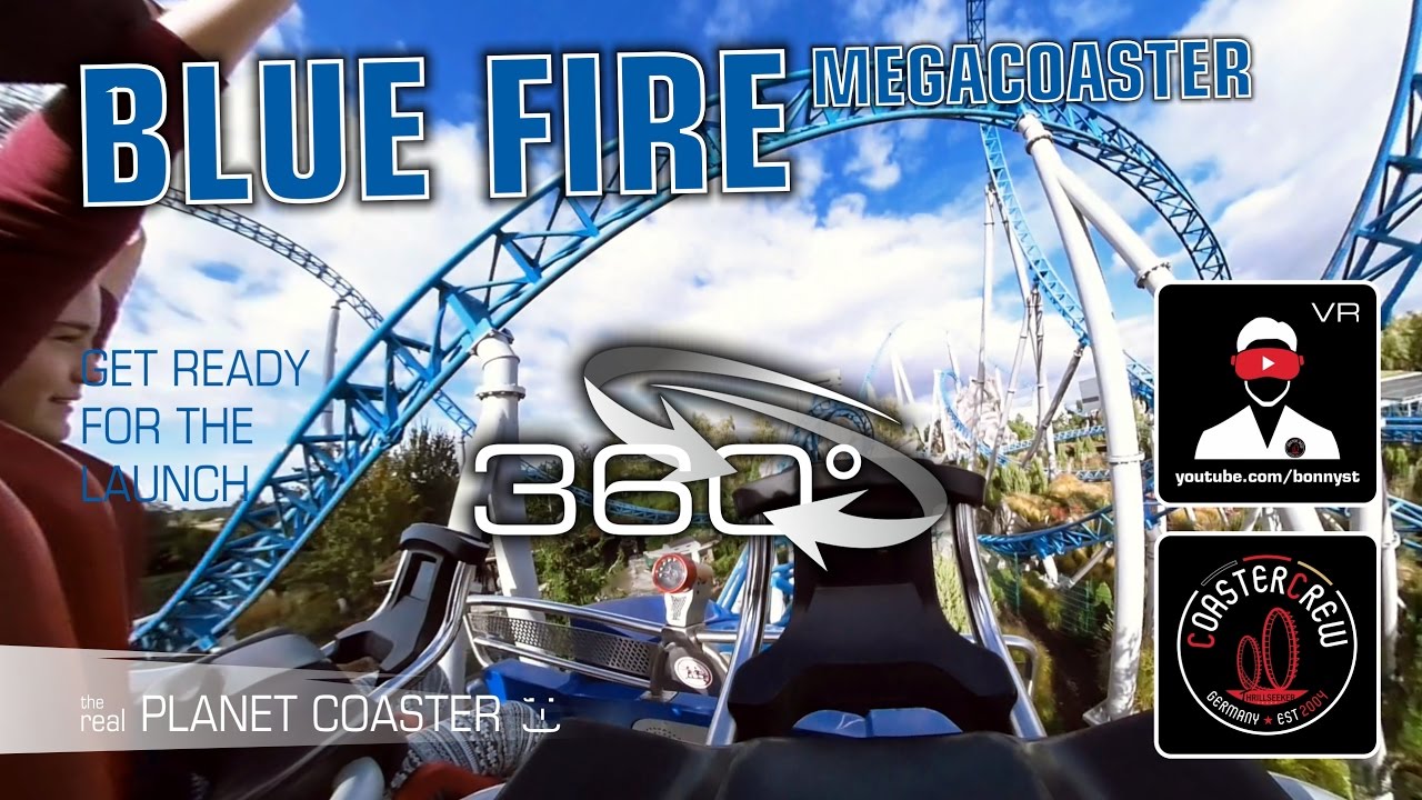 BLUE FIRE 360° VR Roller Coaster Europa Park - Get Ready for the Launch off / on-ride POV #OCULUS