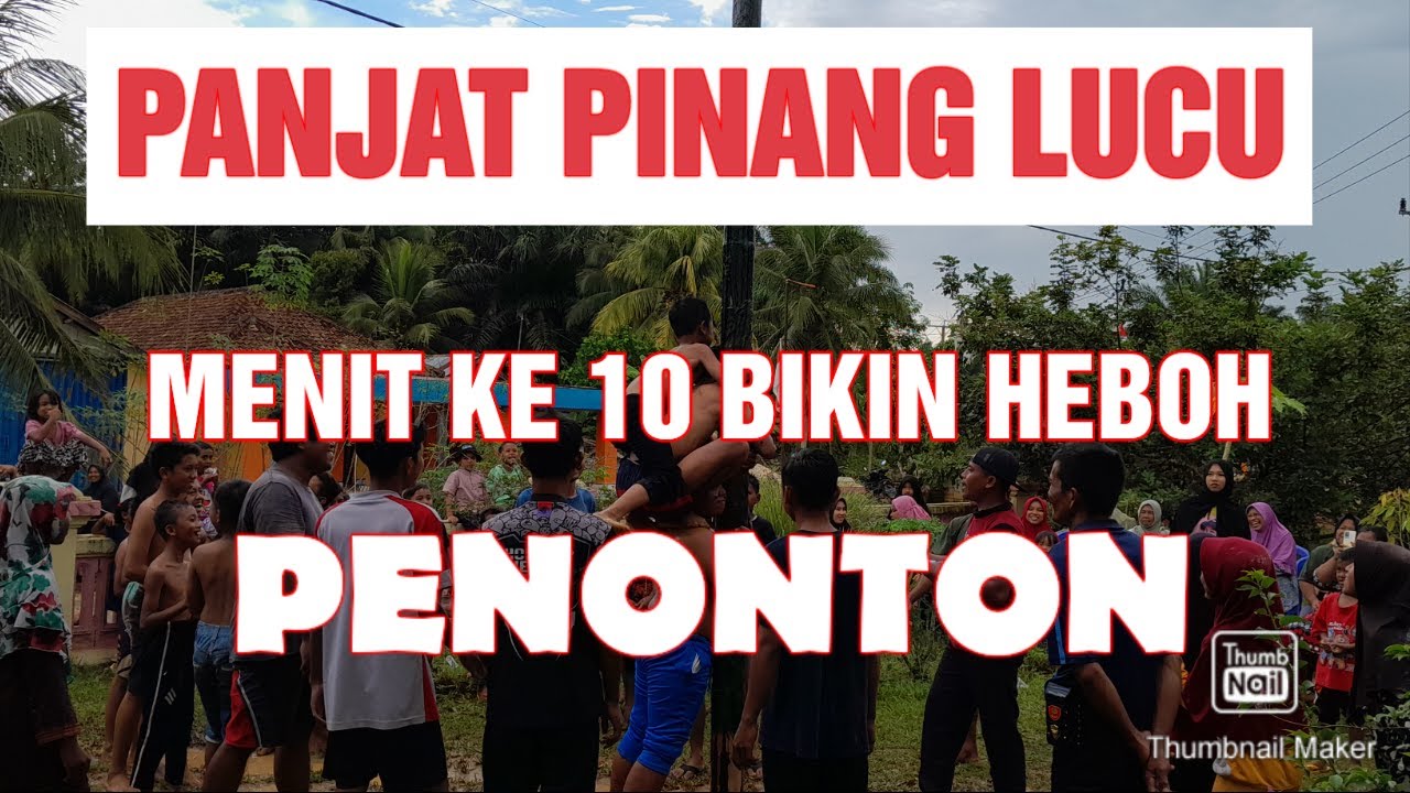 Lomba Panjat Pinang Lucu Celana Peserta Melorot Penonton Jadi HEBOH || HUT RI Ke-77