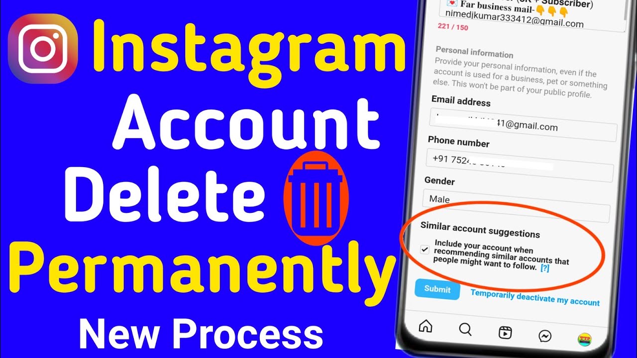 How to delete Instagram account permanently||insta account ko permanently delete kaise kare|deleteig