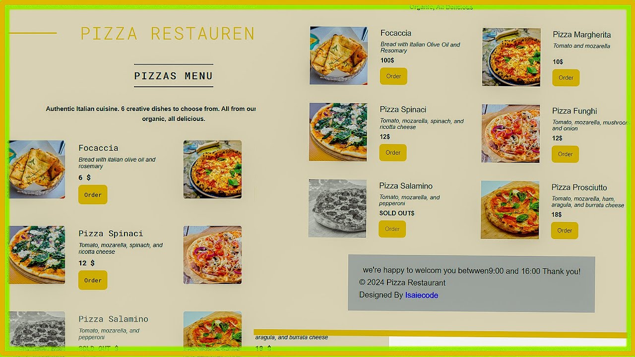 React JS Pizza Restaurant Website React Project Step By Step React Tutorial Project