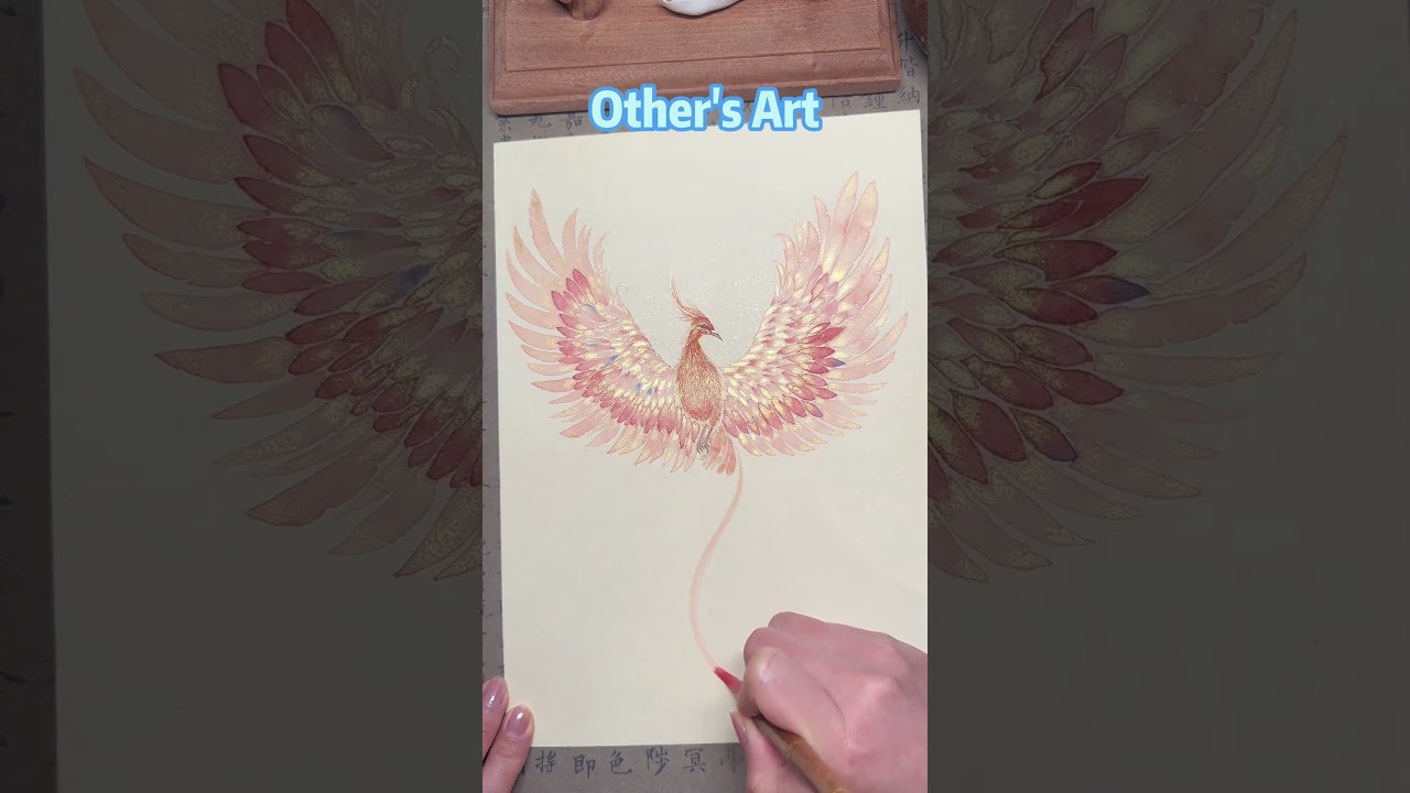 How to paint a Phoenix in Traditional Chinese ink Art 🖼 #drawing