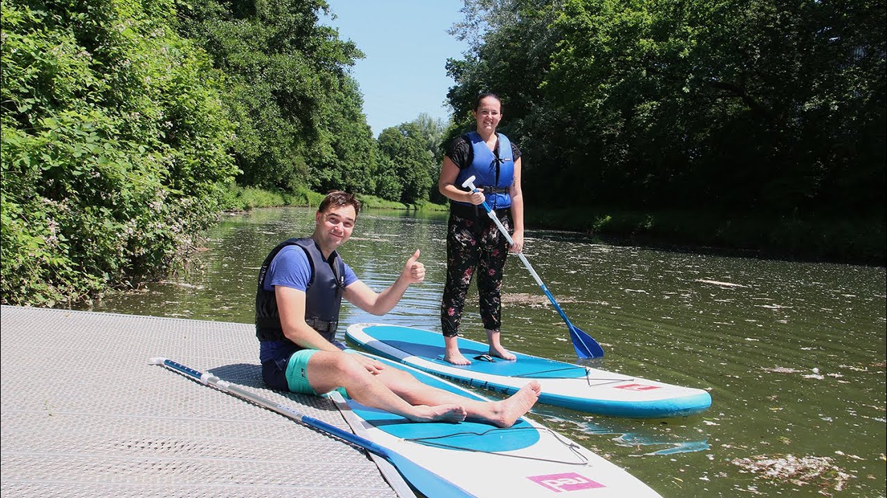 Stand-up-Paddling auf der Rems bei Weinstadt