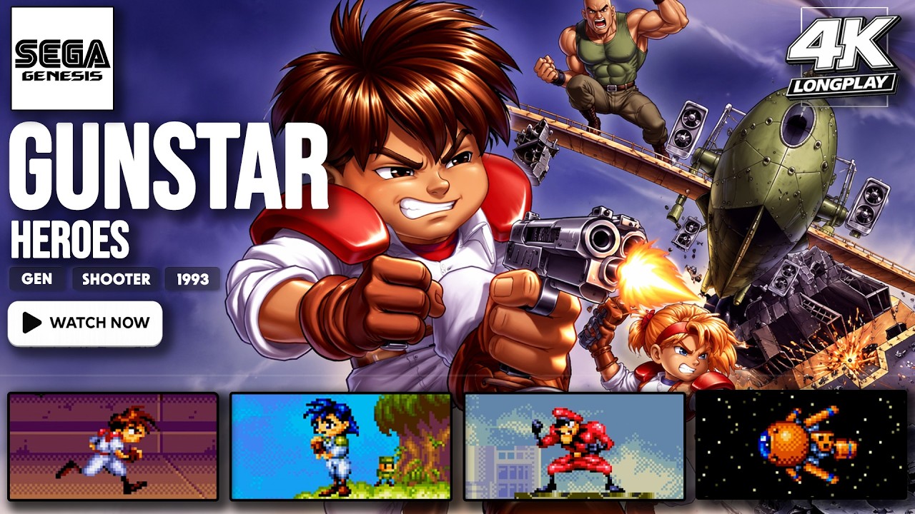 [SEGA Genesis/ Mega Drive Longplay] Gunstar Heroes | Full Game Walkthrough | 4K