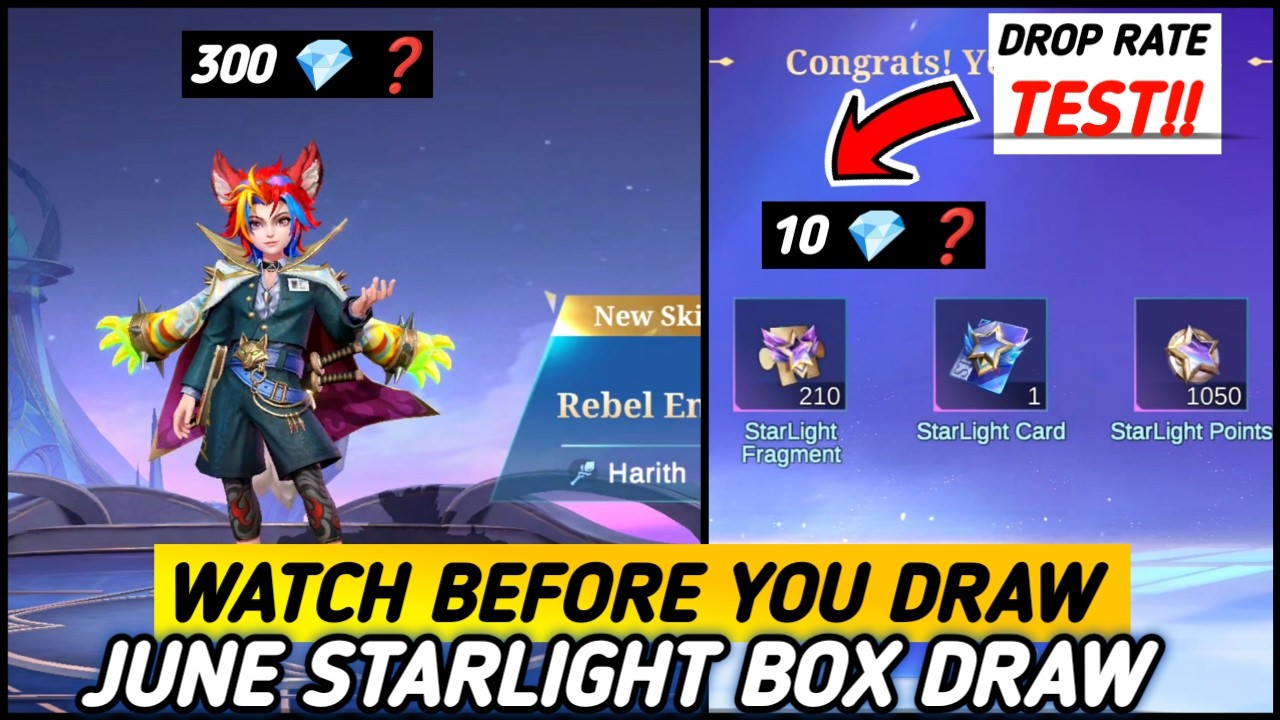 JUNE STARLIGHT LUCKY BOX DROP RATE IS GOOD?! HARITH NEW STARLIGHT SKIN!- MLBB