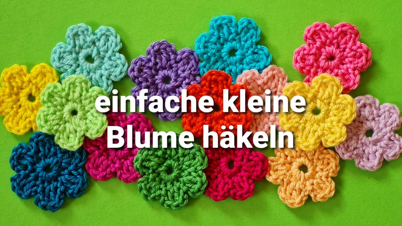 einfache kleine Blume häkeln
