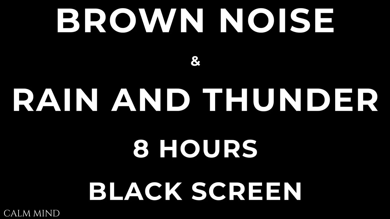 Brown Noise + Rain (8 Hours) | Black Screen | Sleep, Focus, ADHD Relief