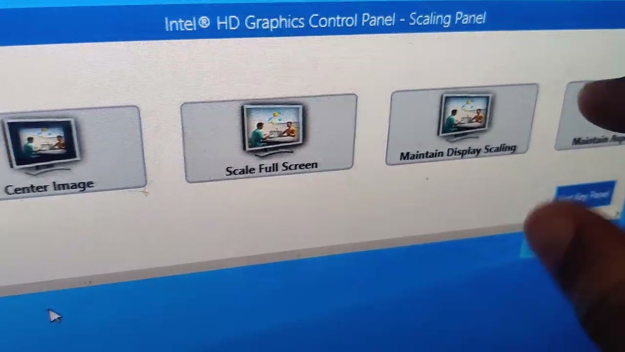 How to open scaling panel in Intel graphics control panel