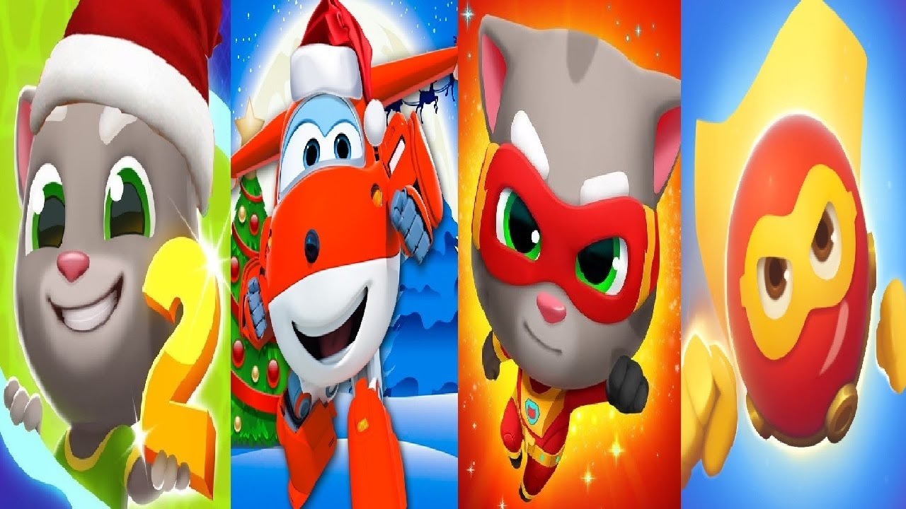 My Talking Tom 2 VS TALKING TOM HERO DASH VS Red Ball Super Run VS Super Wings : Jett Run  Gameplay