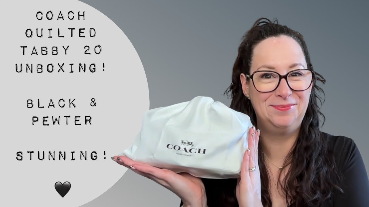 Coach Quilted Tabby 20 unboxing | Black with Pewter hardware 🖤 #coach #coachtabby