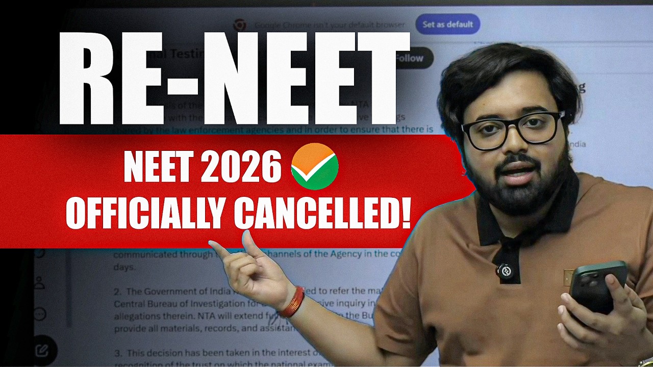 NTA отменяет экзамен NEET 2026 | Что теперь будет с моим повторным экзаменом NEET 2026?