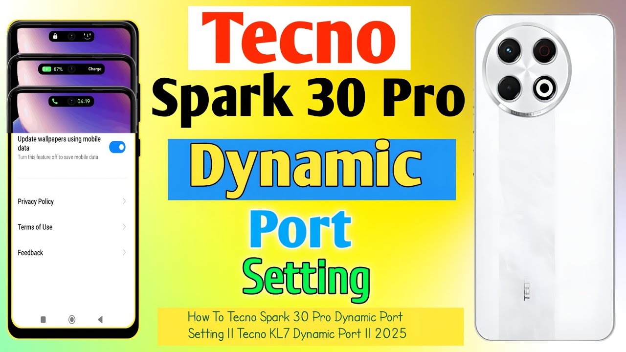 How To Tecno Spark 30 Pro Dynamic Port Setting || Tecno KL7 Dynamic Port || 2025