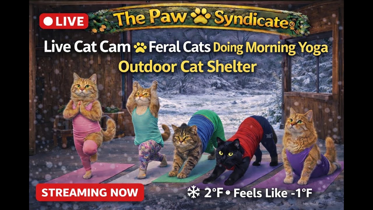 Live Cat Cam 🐾  Cozy Feral Cats Sanctuary Cam