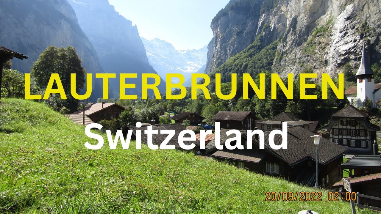 I VISITED LAUTERBRUNNEN, SWITZERLAND and Watched the famous Staubbach Falls of the valley.