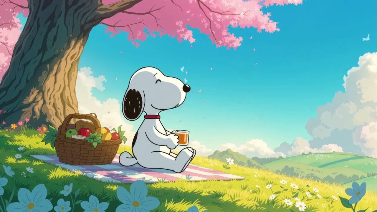 Snoopy Lofi Sounds 🌞 Spring Melodies to Relax and Focus 🌱 Music to Clear Your Mind