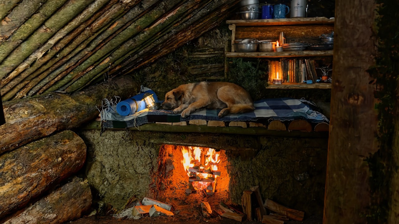 30 Days of Solo Survival: Building My Dream Cabin with a Warm Clay Bed
