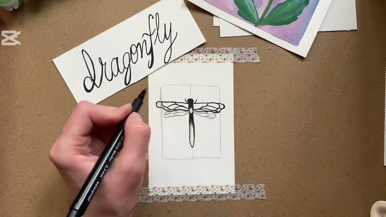 Learn to draw a DRAGONFLY | Easy way Drawing Drills | Beginner friendly step by step tutorial