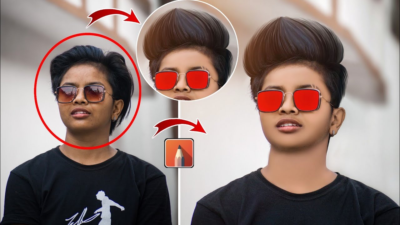 Autodesk Hair Editing Step By Step || Autodesk Face Smooth Editing || Sketchbook Hair Style Editing