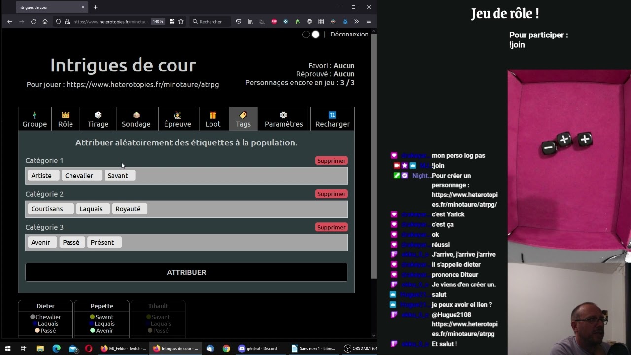 Jeu de r&ocirc;le : Intrigues de cour