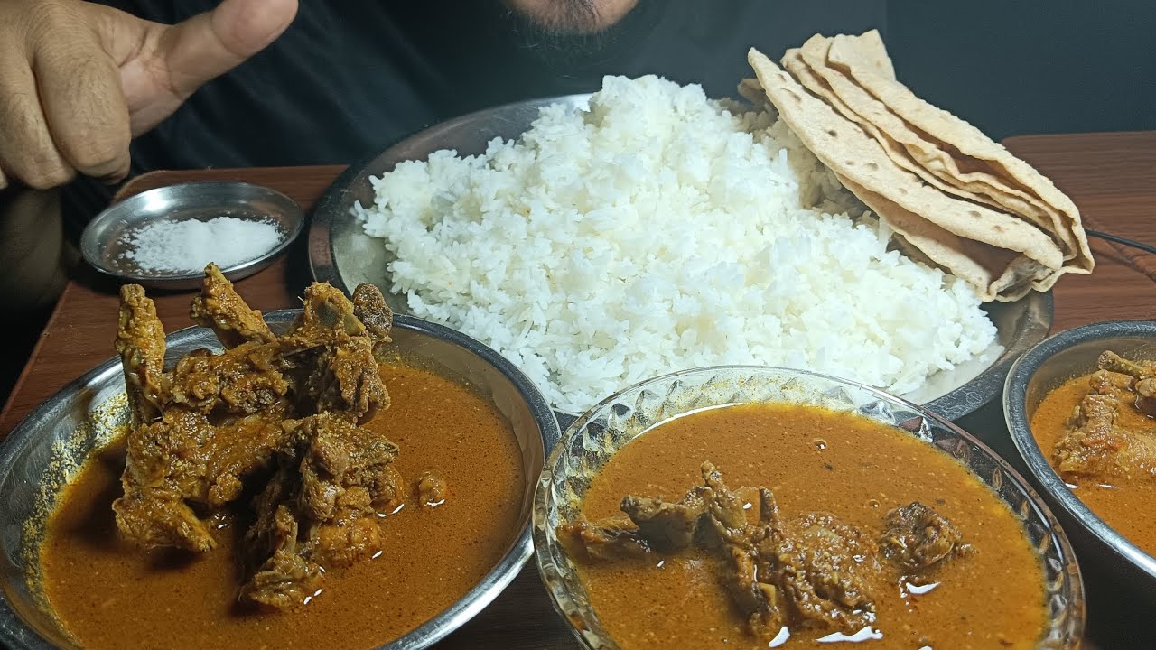 Spicy 🔥 Chicken Curry | Roti | Rice | Big Bite | Mukbang | Eating show 