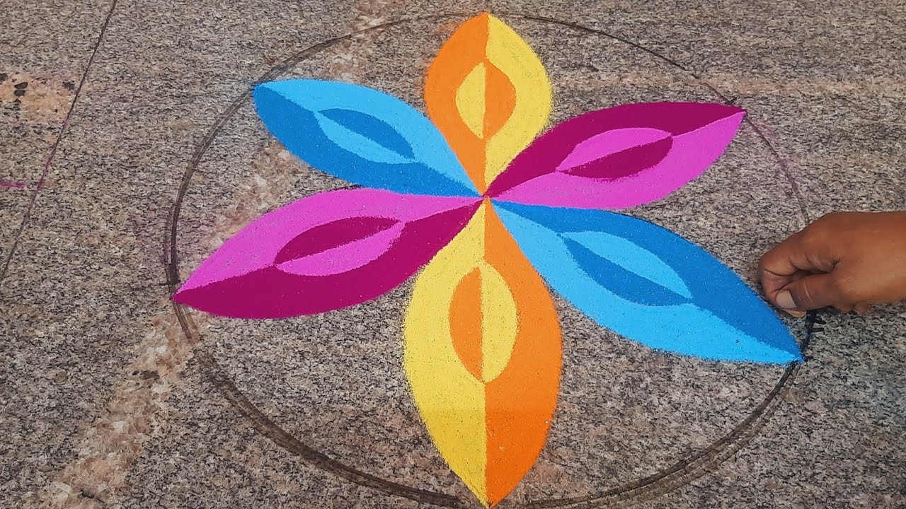 3d rangoli |saraswathi pooja kolam | navarathari kolam |simple 3d kolam |p square rangoli