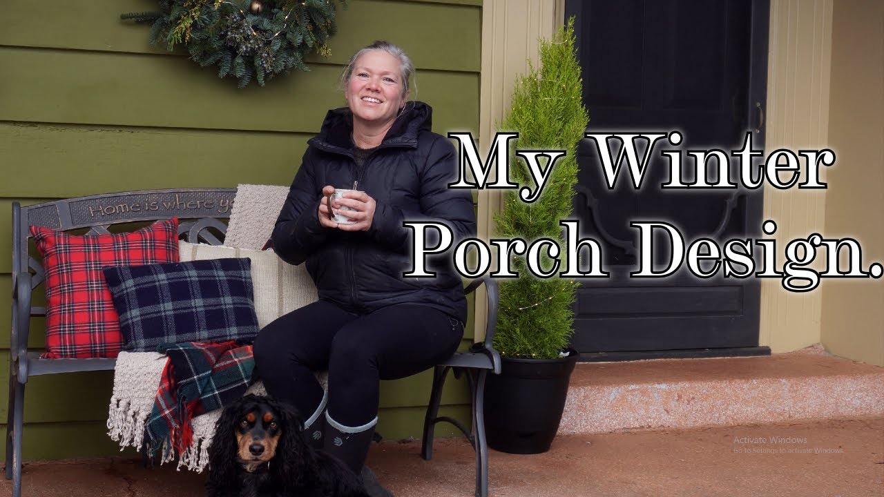 Winter Porch Design, Keeping it Simple |  DIY Christmas Wreath
