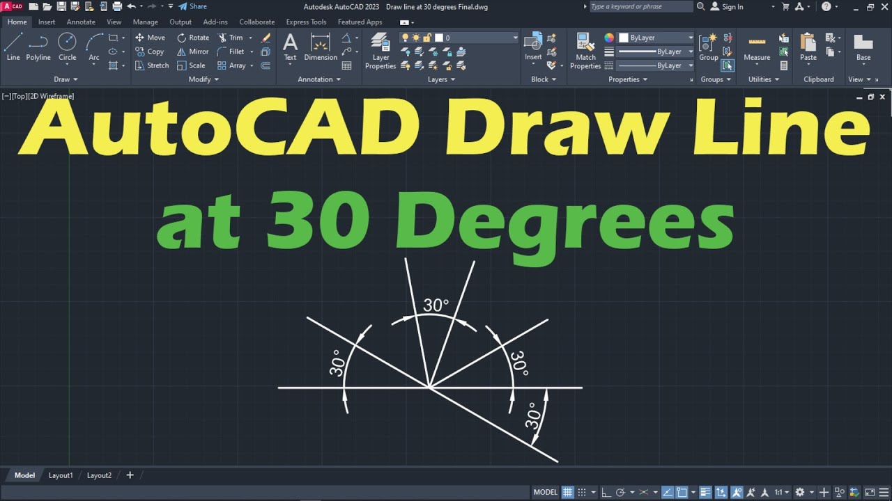 AutoCAD Draw Line at 30 Degrees