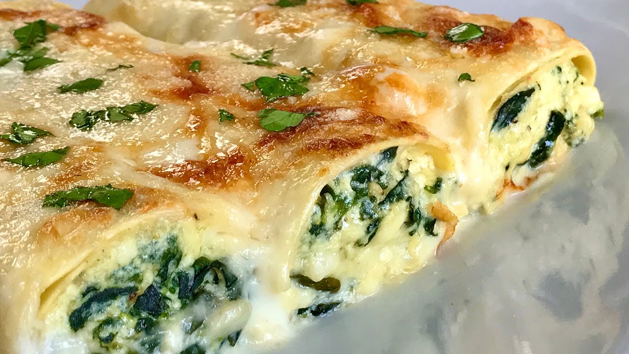 CANELONES DE RICOTA Y ESPINACAS I RECETA F&Aacute;CIL⭐️⭐️⭐️⭐️⭐️