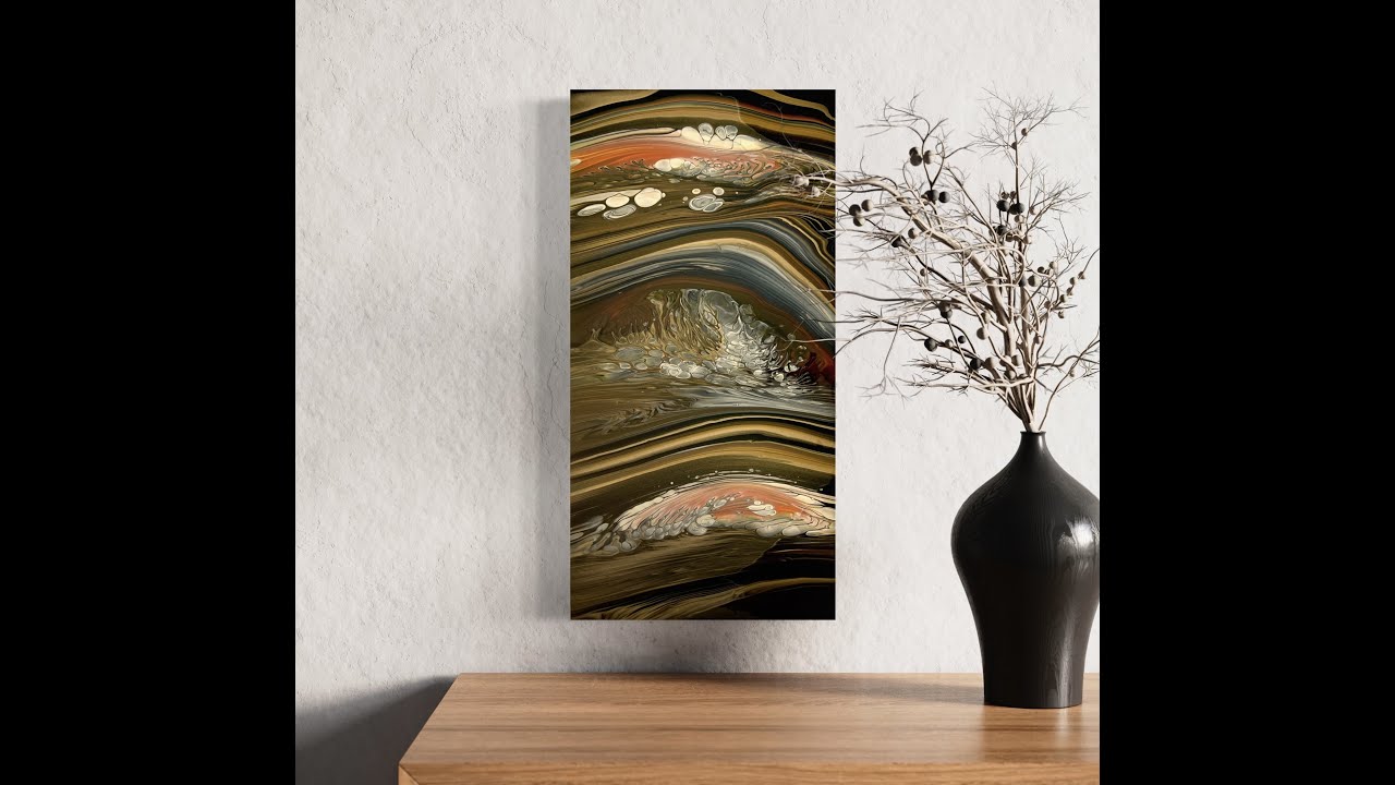 Earthy Yummy Multiple Ring Pour. Acrylic Pour Painting, Flow Art, Fluid Art Technique,