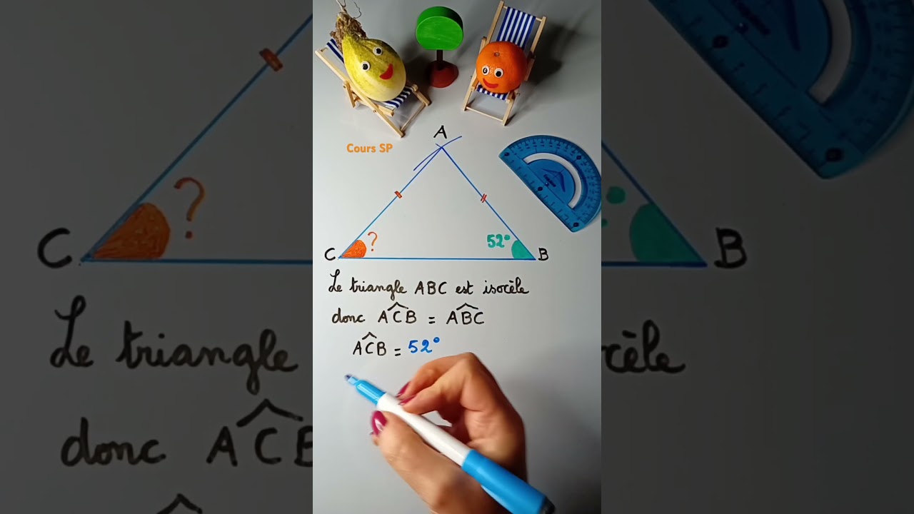 Triangle isoc&egrave;le : calculer la mesure d'un angle