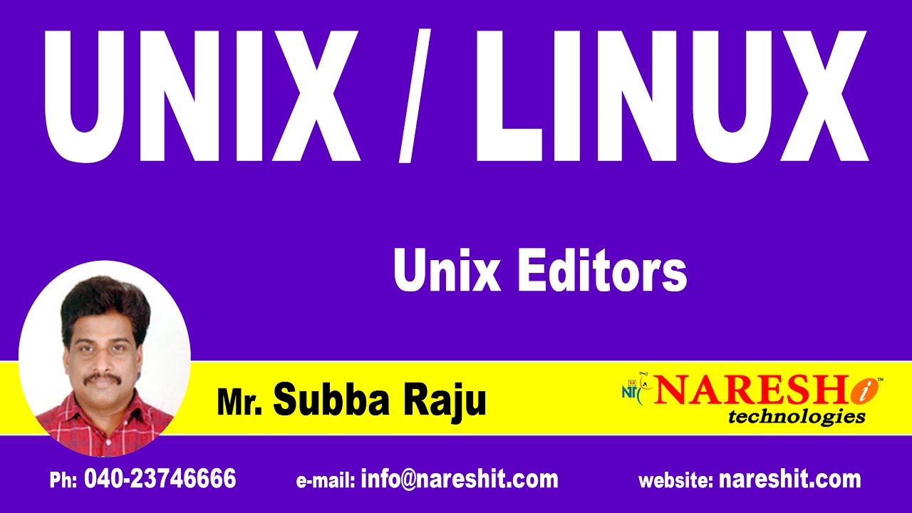 Unix Editors | UNIX Tutorial | Mr. Subba Raju