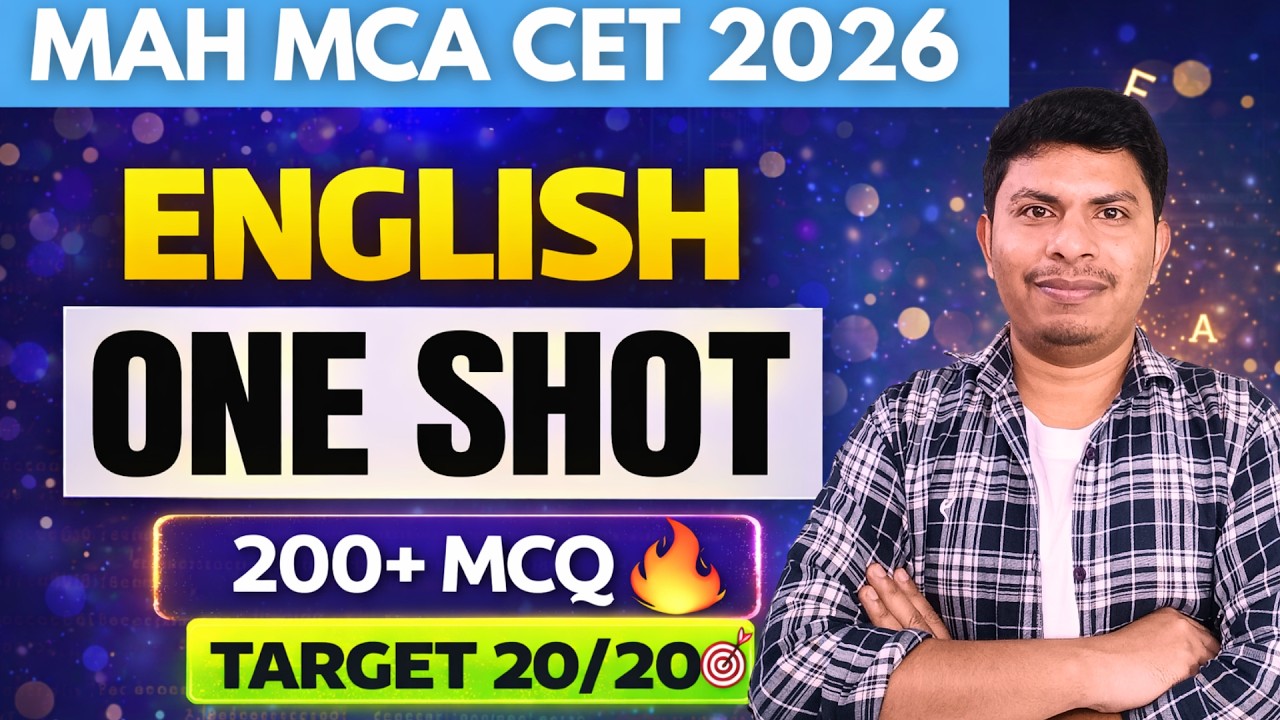 MAH MCA CET 2026 English One Shot 📚 | 200+ MCQ Practice 🔥 | Target 20/20 🎯